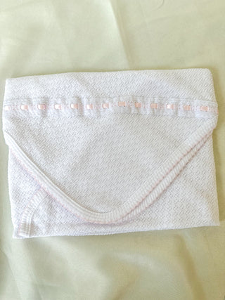 Paty Pink Eyelet Trim Receiving Blanket