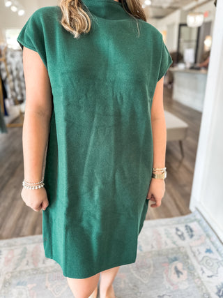 Hunter Green Chic & Simple Mini Sweater Dress