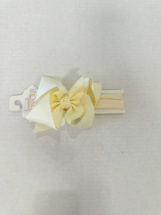 Antique White XL Headband Bow
