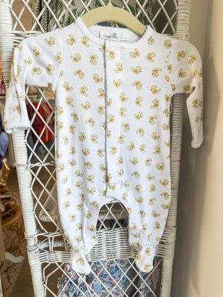 Light Blue Darling Ducklings Footie- Magnolia Baby