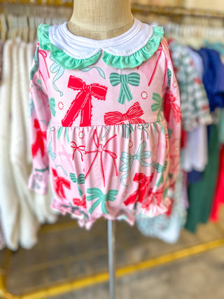 Girls Bow Printed Bubble