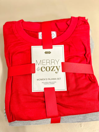 Oh Christmas Tree Red Long Sleeve Top + Jogger Pajama Set