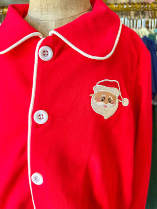 Christmas Red Boys Embroidered Pajamas