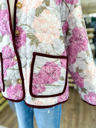 The Mauve Morning Hydrangea Quilted Jacket