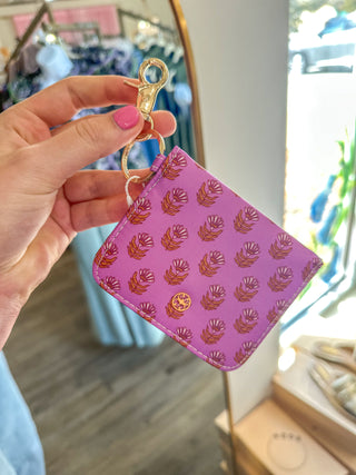 Pink Floral Block ID Wallet Holder