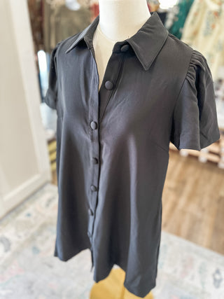 Midnight Charm Button Down Collared Dress