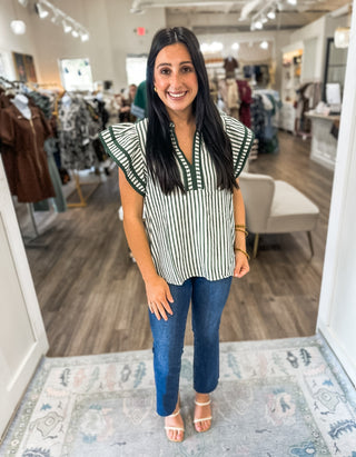 Pine Harbor Chic Flutter Sleeve Top