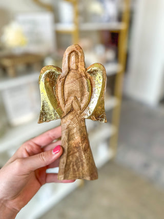 Large Wood Angel Tabletop Decor