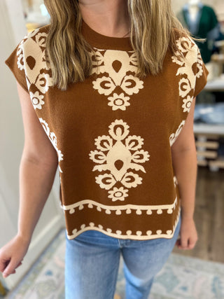 Brown Colette Knit Sleeveless Top