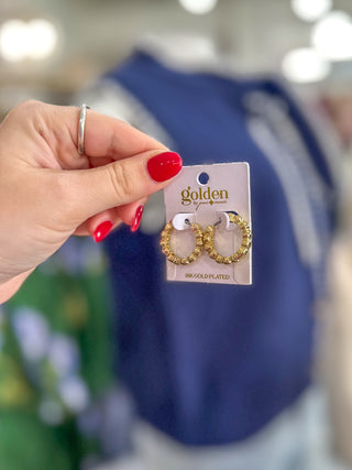 Macey 18K Gold Plated Bubble Hoop Earrings