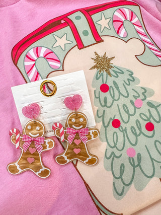 Gingerbread Glam Dangling Gingerbread Man Earrings