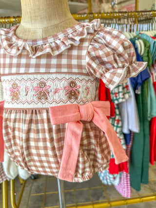 Christmas Gingerbread Vintage Style Plaid Bubble