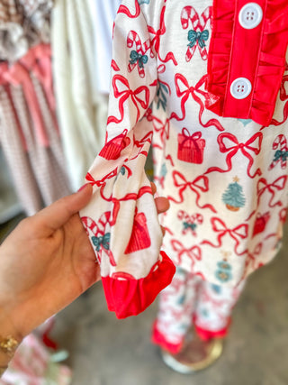 Girls Bamboo Christmas Bow Sleepwear