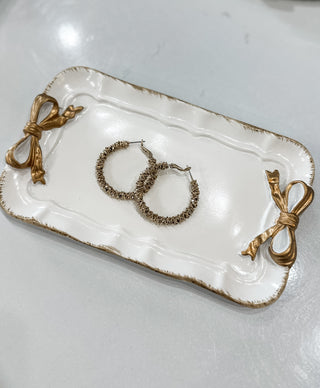 Gold Sparkled Hoops