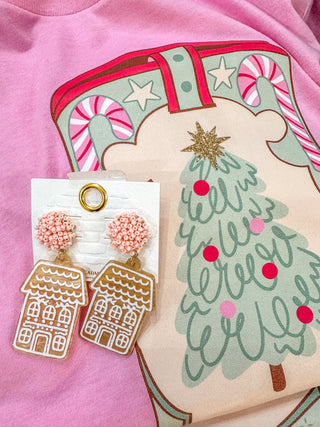 Gingerbread House Dangling Earrings