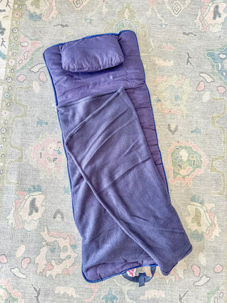Navy Seersucker Nap Mat Roll