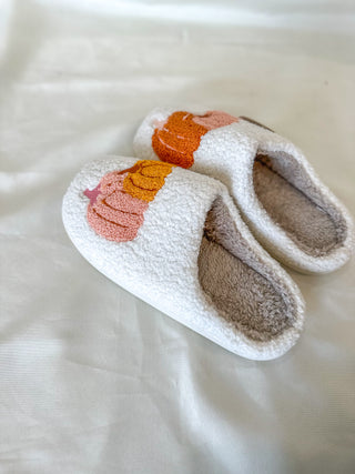 Pumpkin Spice Fuzzy Slippers