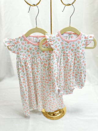 Summer Peaches Print Bubble- Magnolia Baby