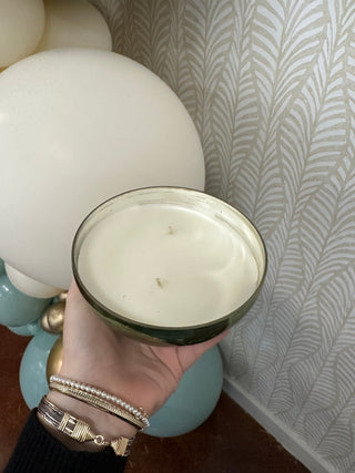 White Christmas Glass Ornament Candle