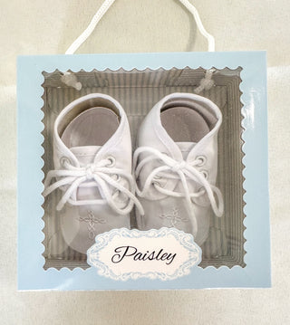 White Boys Baptism Shoes W/ Cross