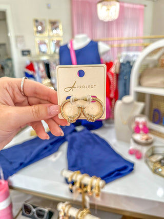Gold Crystal Hoop Earrings