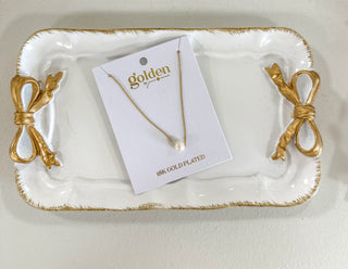 Golden Simple Pearl Necklace