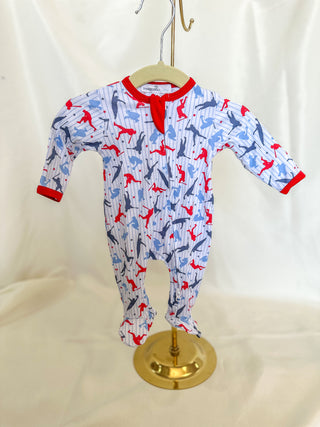 Rookie Line-Up Zip Footie- Magnolia Baby