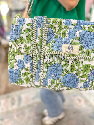 Charleston Blues Large Quilted Duffle Bag