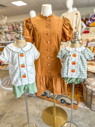 Toffee Twirl Scallop Mini Dress
