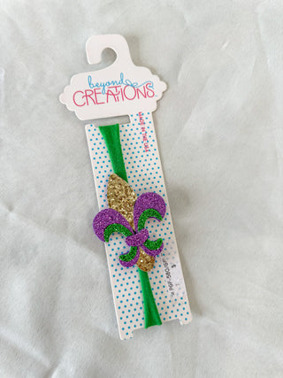 Glitter Fleur De Lis Charm Headband