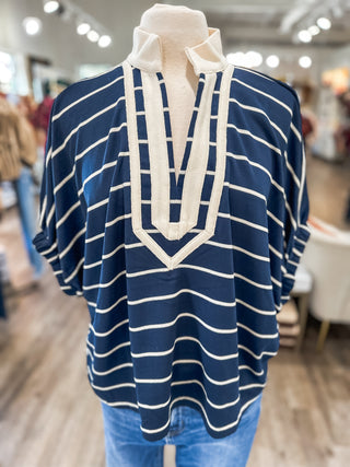 The Navy Landry Stripe Knit Top
