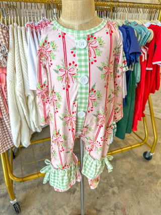 Holiday Style Bell Button Romper