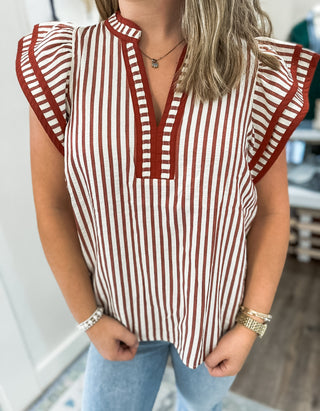 Rust Harbor Chic Flutter Sleeve Top