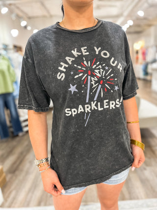Charcoal Shake Your Sparklers Mineral Wash Top