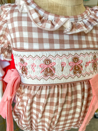 Christmas Gingerbread Vintage Style Plaid Bubble