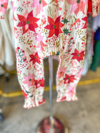 Poinsettia Gauze Romper