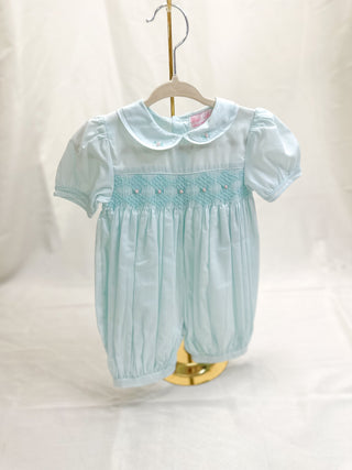 Mint French Bubble with Diamond Smocking