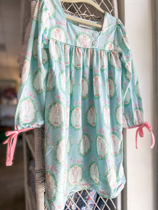 Nutcracker & Tied Long Sleeve Dress