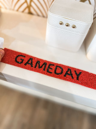 Red & Black Gameday Crystal Bag Strap