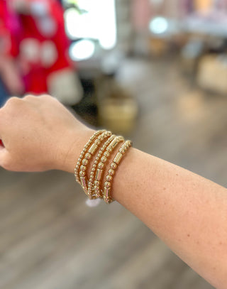 Golden Muse Beaded Stretch Bracelet Set
