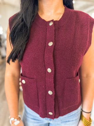 Wine Cashmere Dreams Sweater Vest