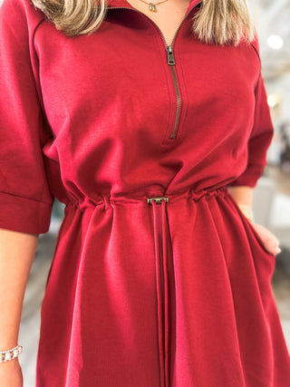The Burgundy Getaway Mini Dress