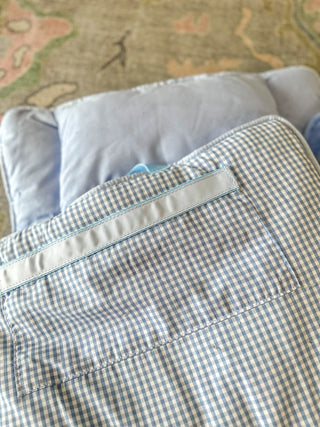 Baby Blue Gingham Nap Mat Roll