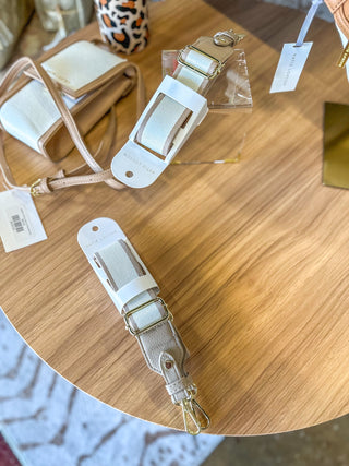 Light Taupe Stripe Bag Strap- Katie Loxton