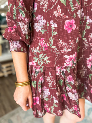 Burgundy Fall Fling Mini Dress