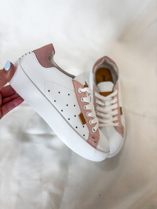 Light Pink & White Shauna Summer Sneaker