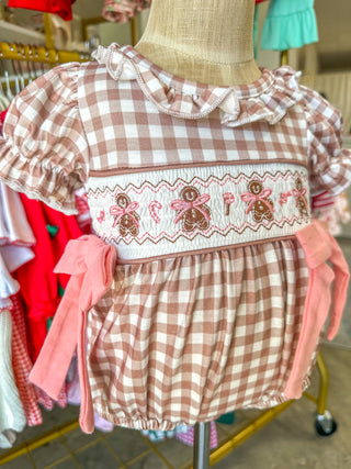 Christmas Gingerbread Vintage Style Plaid Bubble