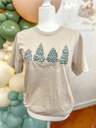 Heather Dust Merry & Bright Women's Graphic Tee