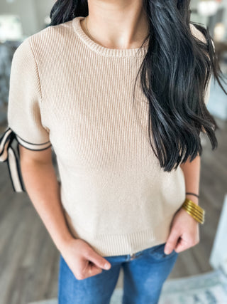 Taupe Prep & Proper Bow Top