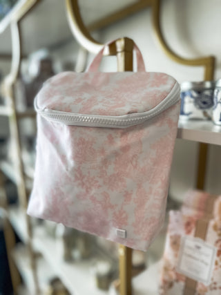 TRVL Pink Bunny Toile Insulated Take Away Lunch Bag